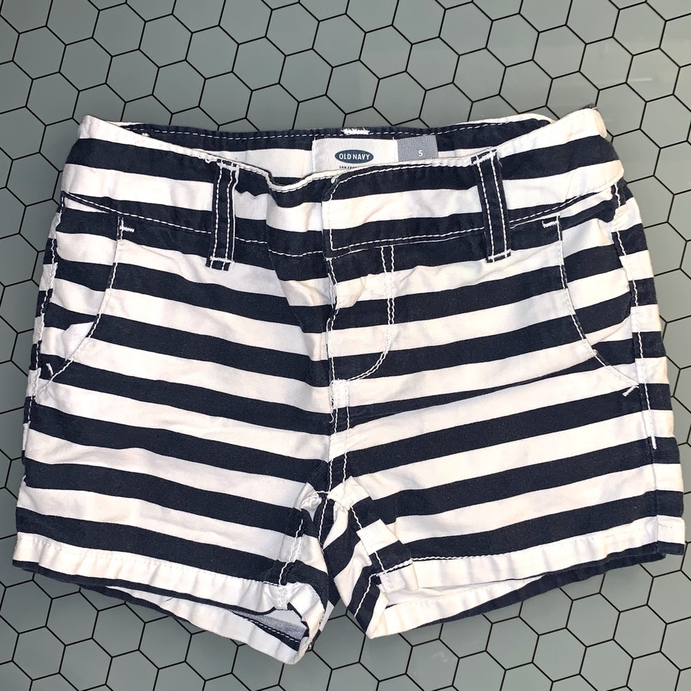 Striped navy and white shorts